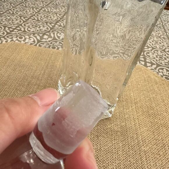 Mette Ditmer Denmark Glass and Gold trim Decanter Carafe 10” With Cover Vintage - Picture 10 of 10